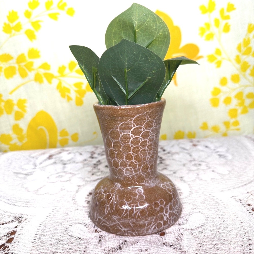 Clark Street Studio Art Pottery Plankenhorn Utica Illinois Vase Floral Signed